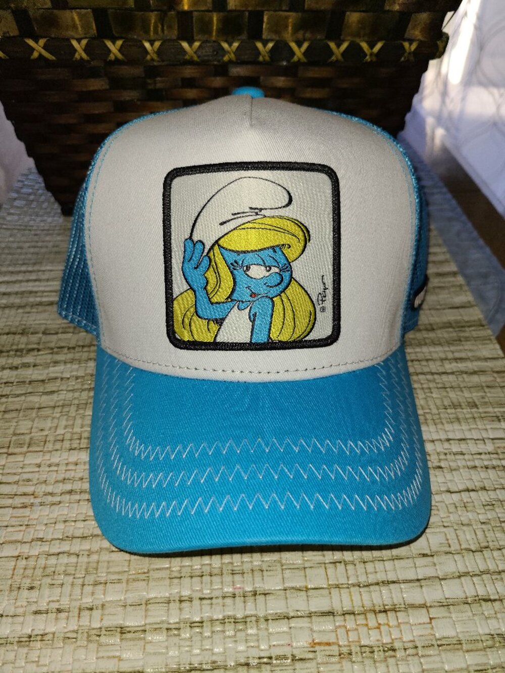 The Smurfs Overlord X Smurfette Trucker Cap Turquoise Blue Unisex